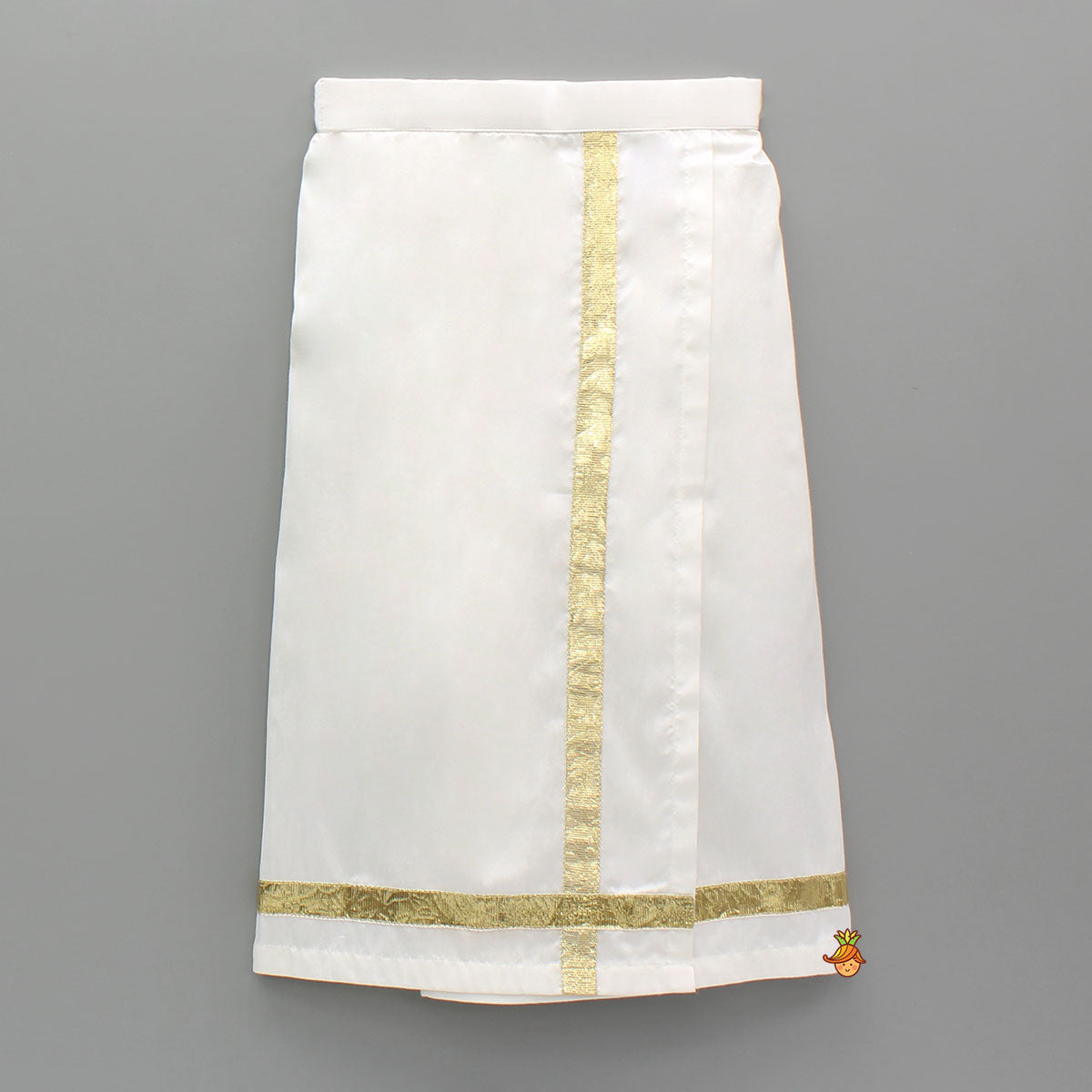 Multicolor Elephant Embroidered Red Mundu Shirt With Lungi And Angavastram (Shawl) Set