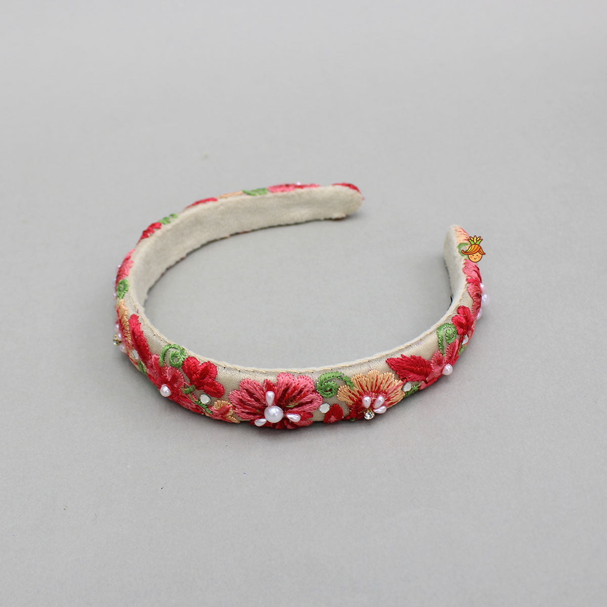 Red And Pink Floral Embroidery Hairband