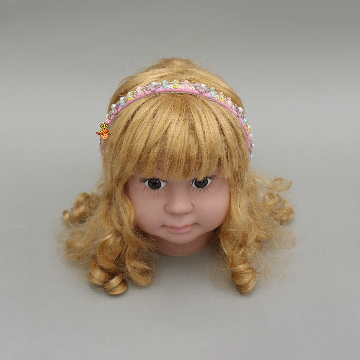 Pink Beaded Embroidered Hairband