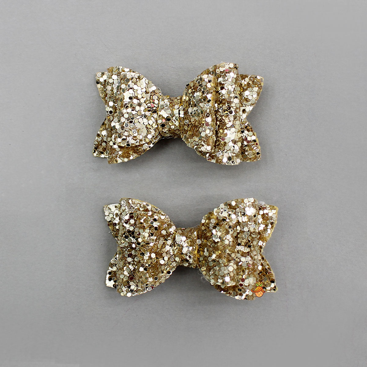 Mini Shimmery Bow Hair Clips Set