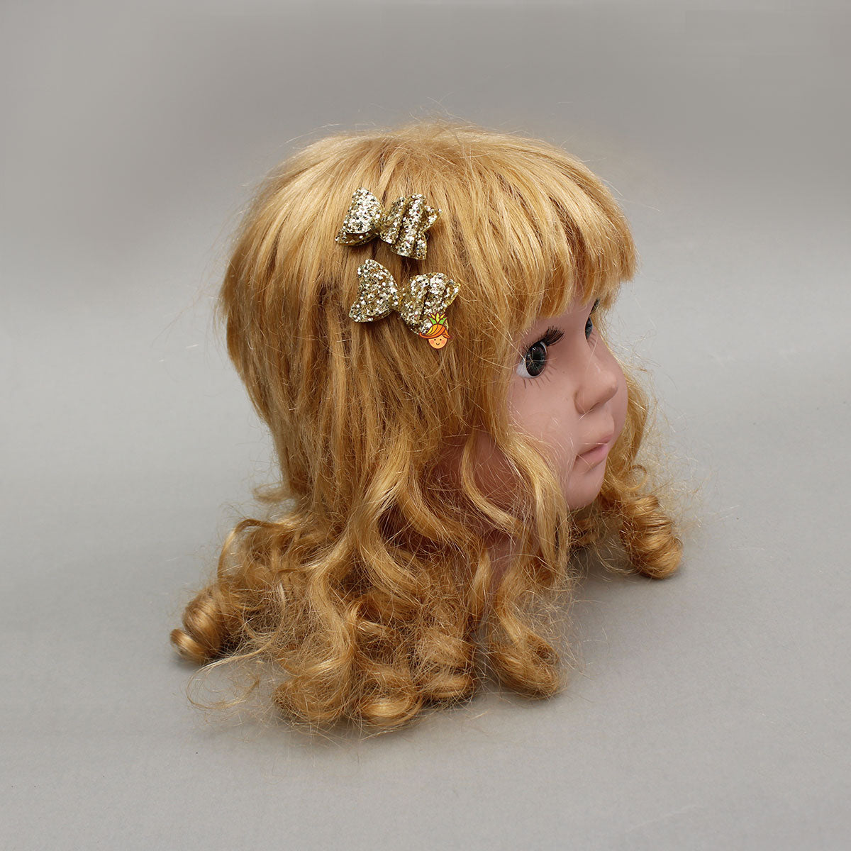 Mini Shimmery Bow Hair Clips Set