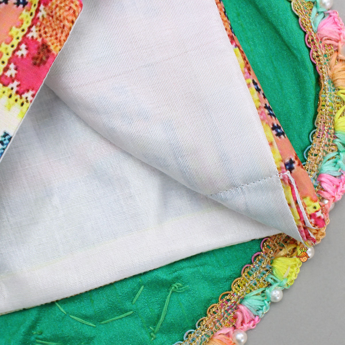 Embroidered Heart Shaped Top And Multicolour Lehenga With Dupatta