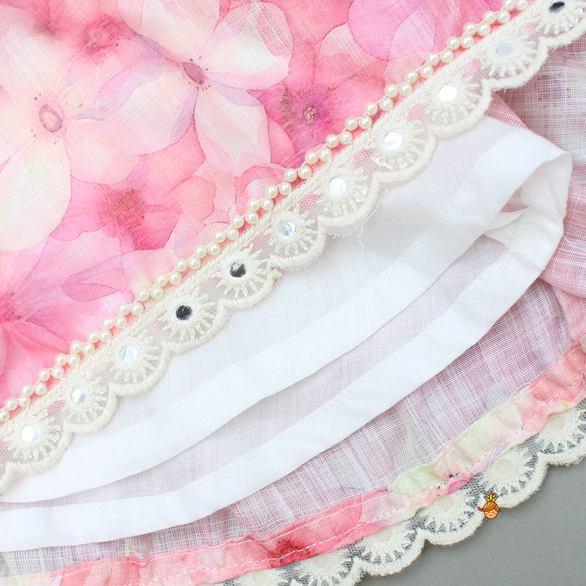 Pink Floral Print Strappy Kurta With Sharara And Dupatta