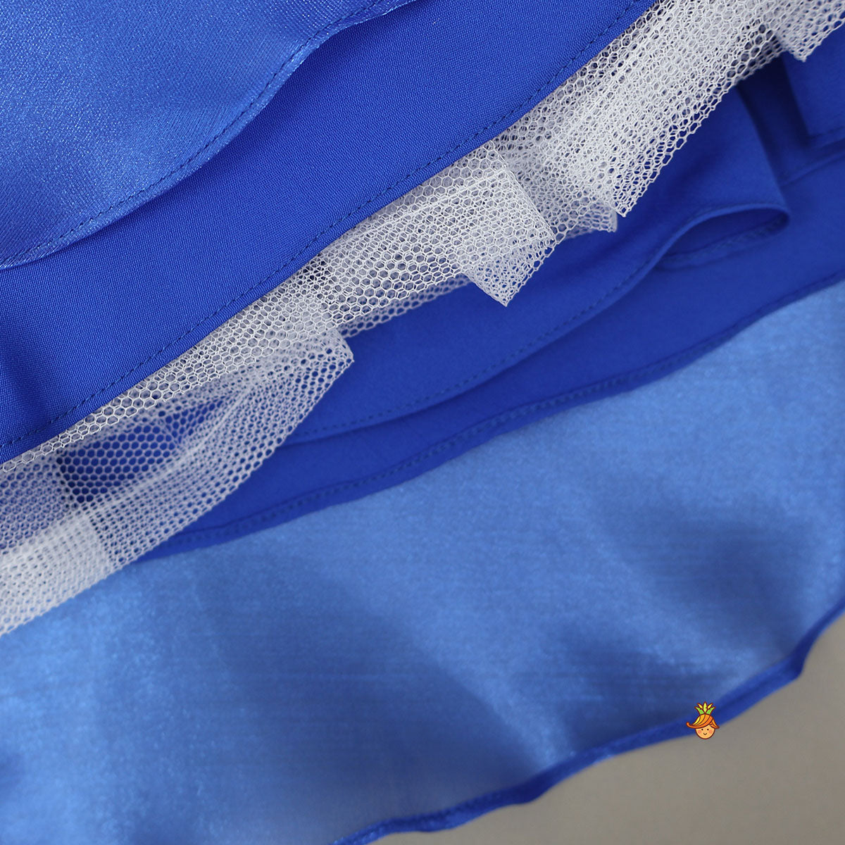 Royal Blue Sequin Embellished Halter Neck Top With Stiff Belt And Lehenga