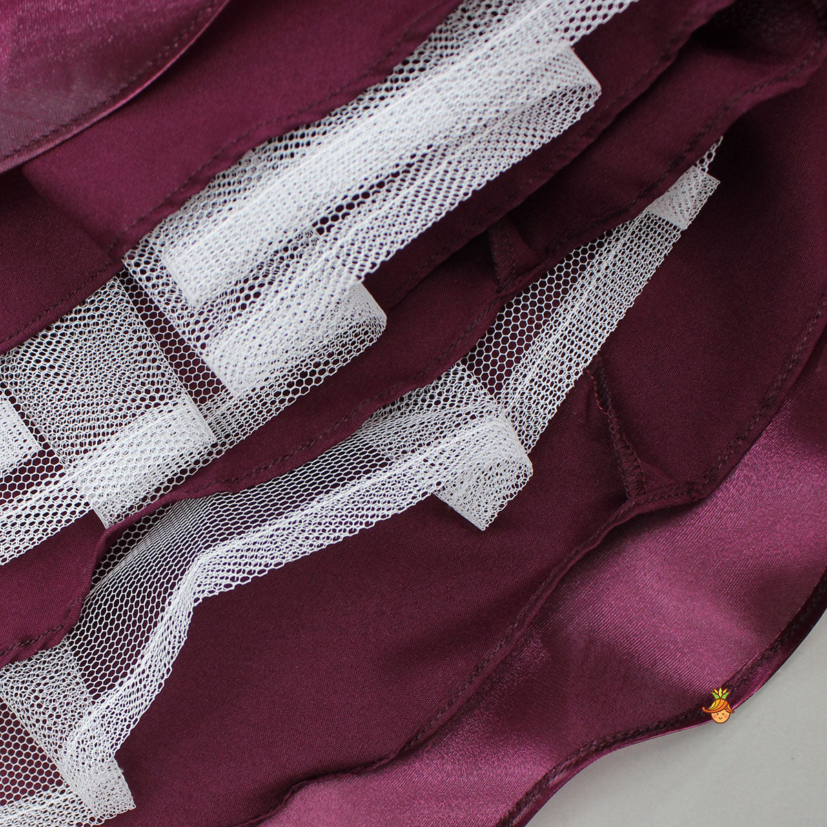 Magenta Wine Sequin Embellished Halter Neck Top With Stiff Belt And Lehenga
