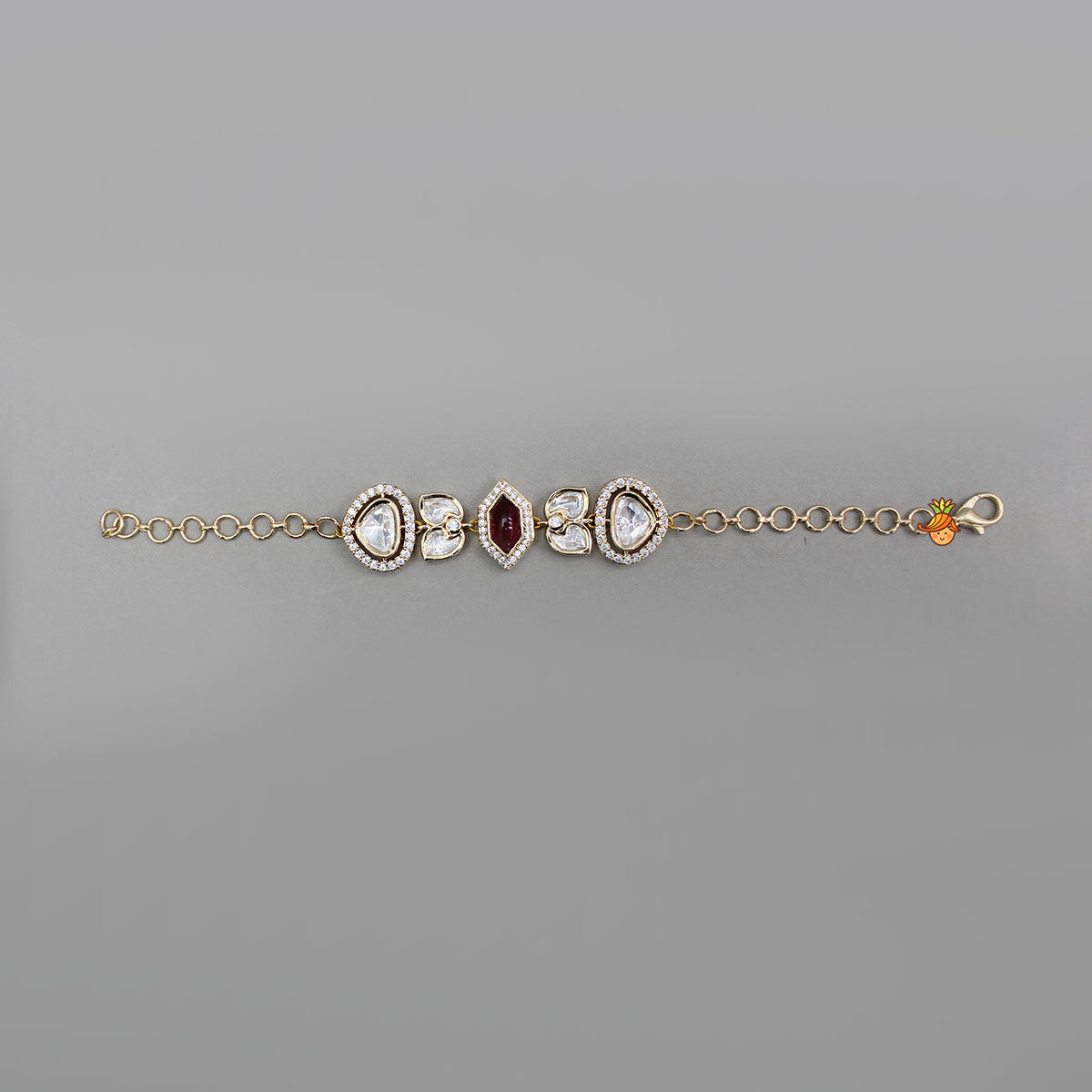 Pretty Red Studded Embellished Adjustable Bracelet