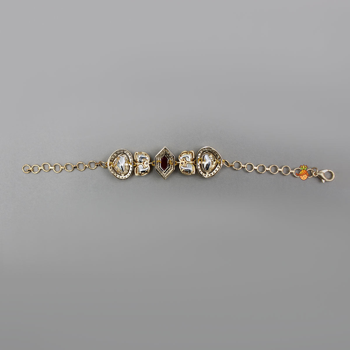 Pretty Red Studded Embellished Adjustable Bracelet