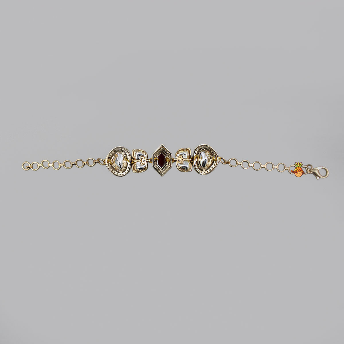 Pretty Red Studded Embellished Adjustable Bracelet
