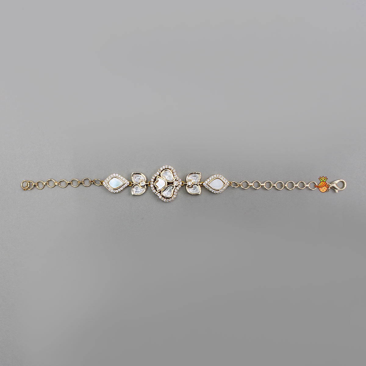 Pretty Embellished Off White Studded Adjustable Bracelet