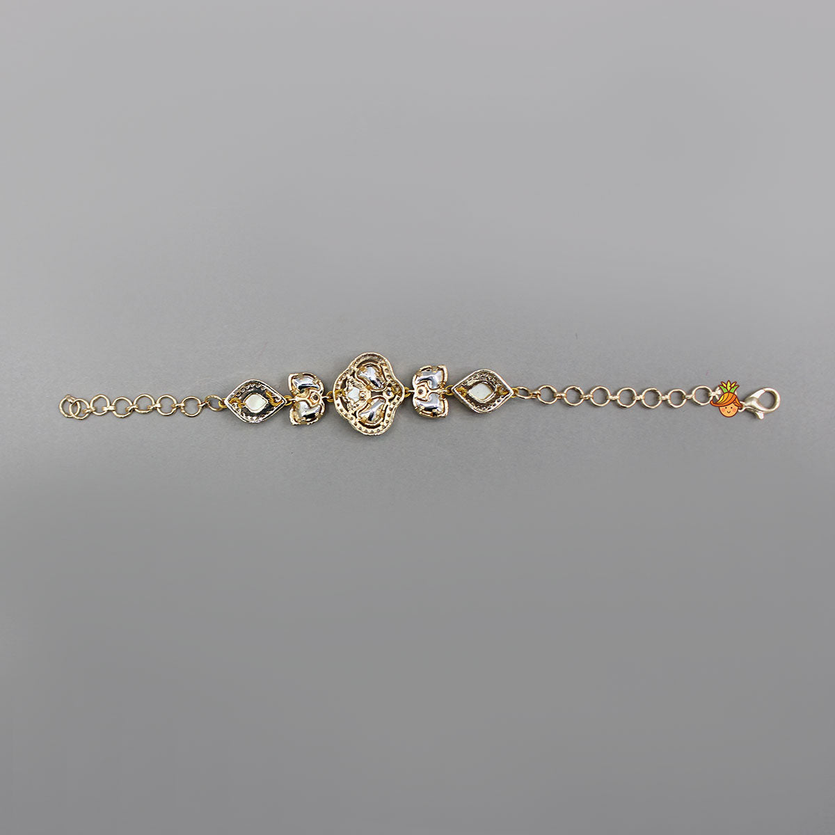 Pretty Embellished Off White Studded Adjustable Bracelet