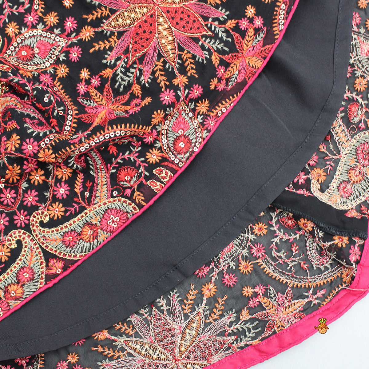 Beautiful Embroidered Pink Top With Floral Embroidered Lehenga And Dupatta
