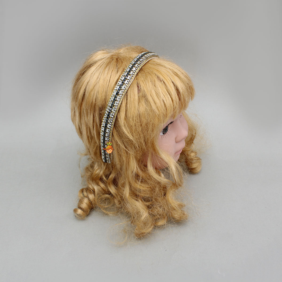 Embellished Hand Embroidered Shiny Beige Hairband