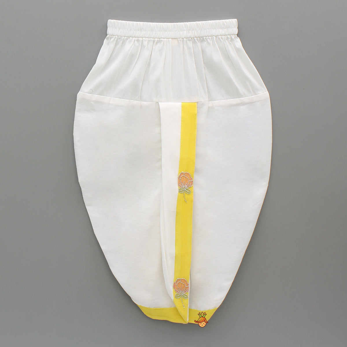 Yellow Embroidered Kurta With Dhoti