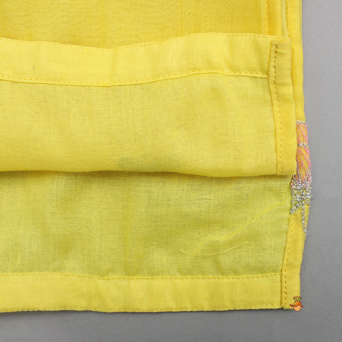 Yellow Embroidered Kurta With Dhoti