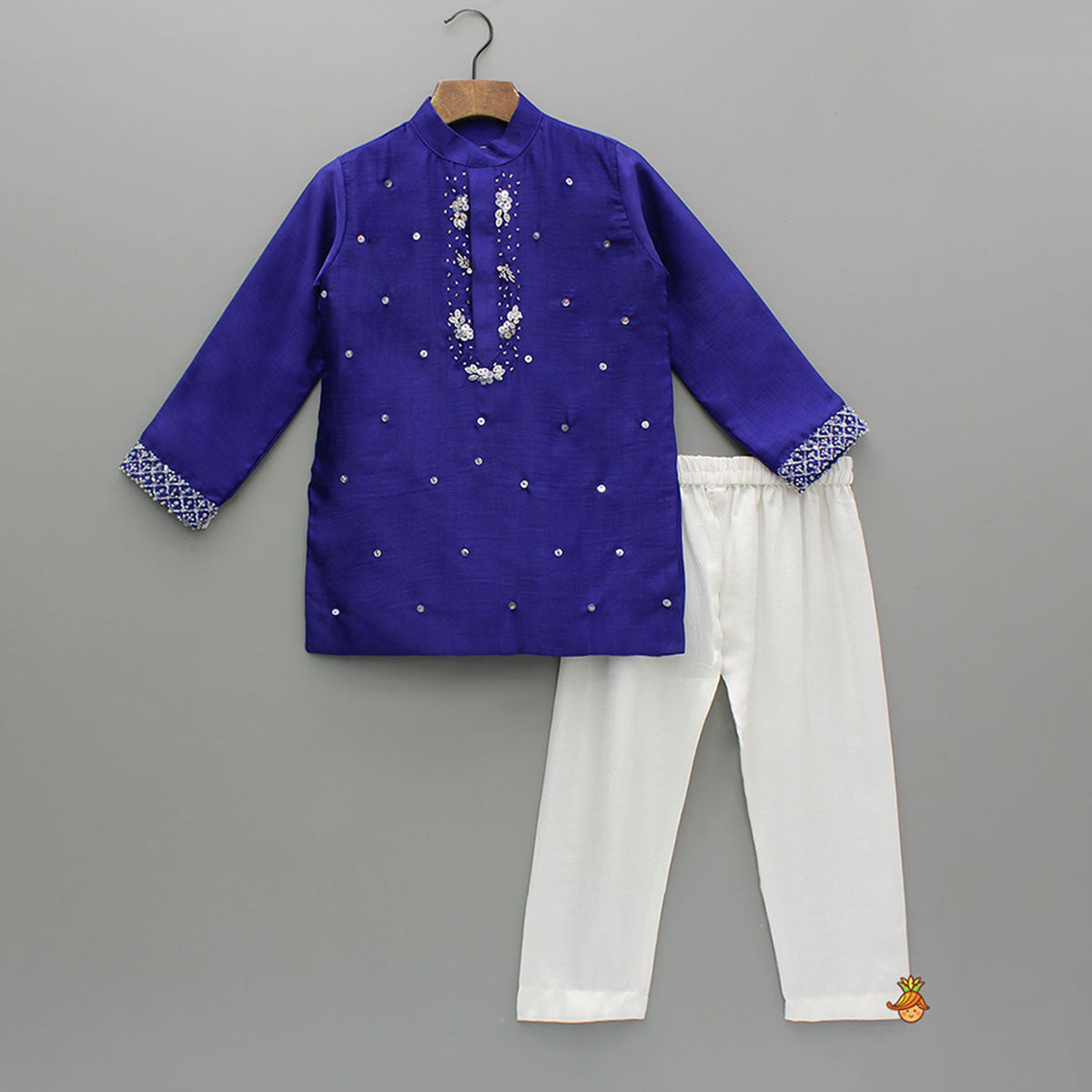 Purple Sequin Embroidered Beaded Kurta With Pyjama