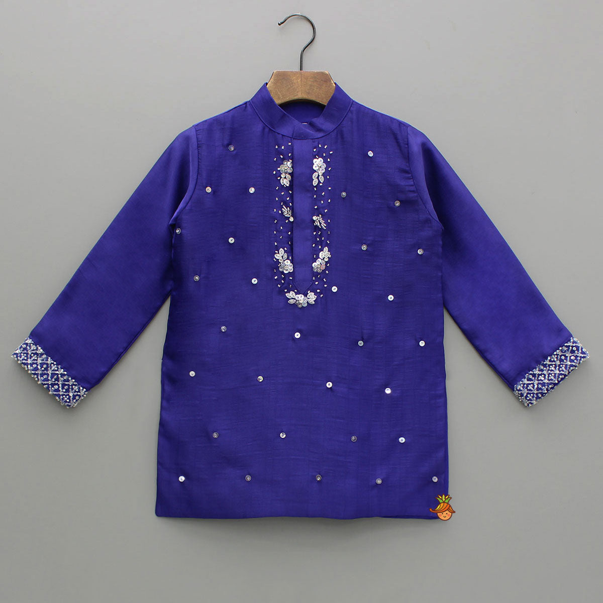 Purple Sequin Embroidered Beaded Kurta With Pyjama