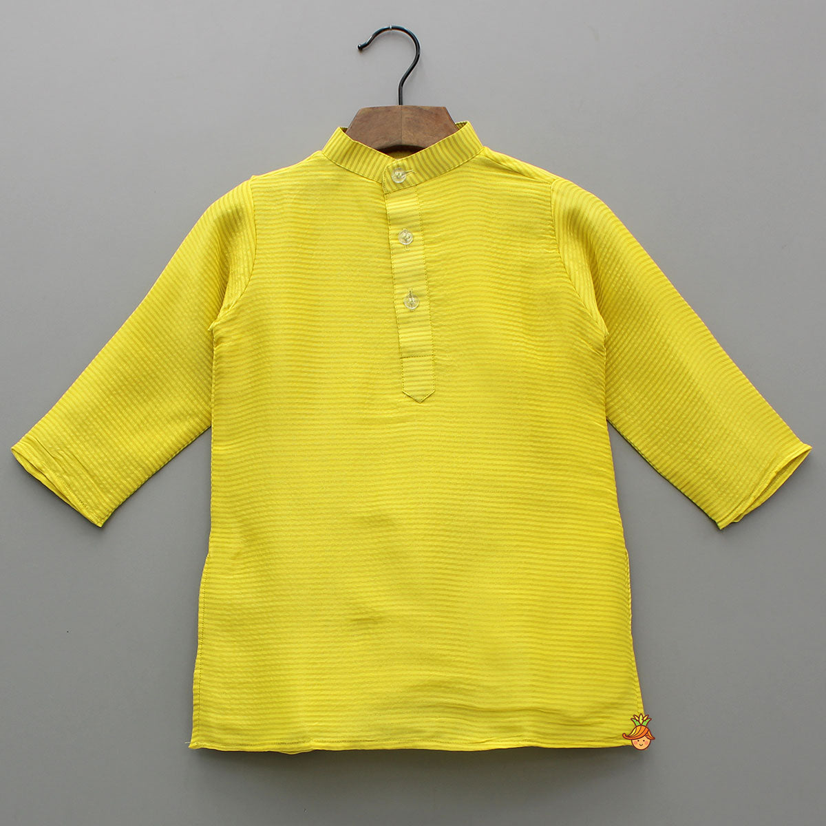 Yellow Gota Work Kurta With Churidar And Jacket