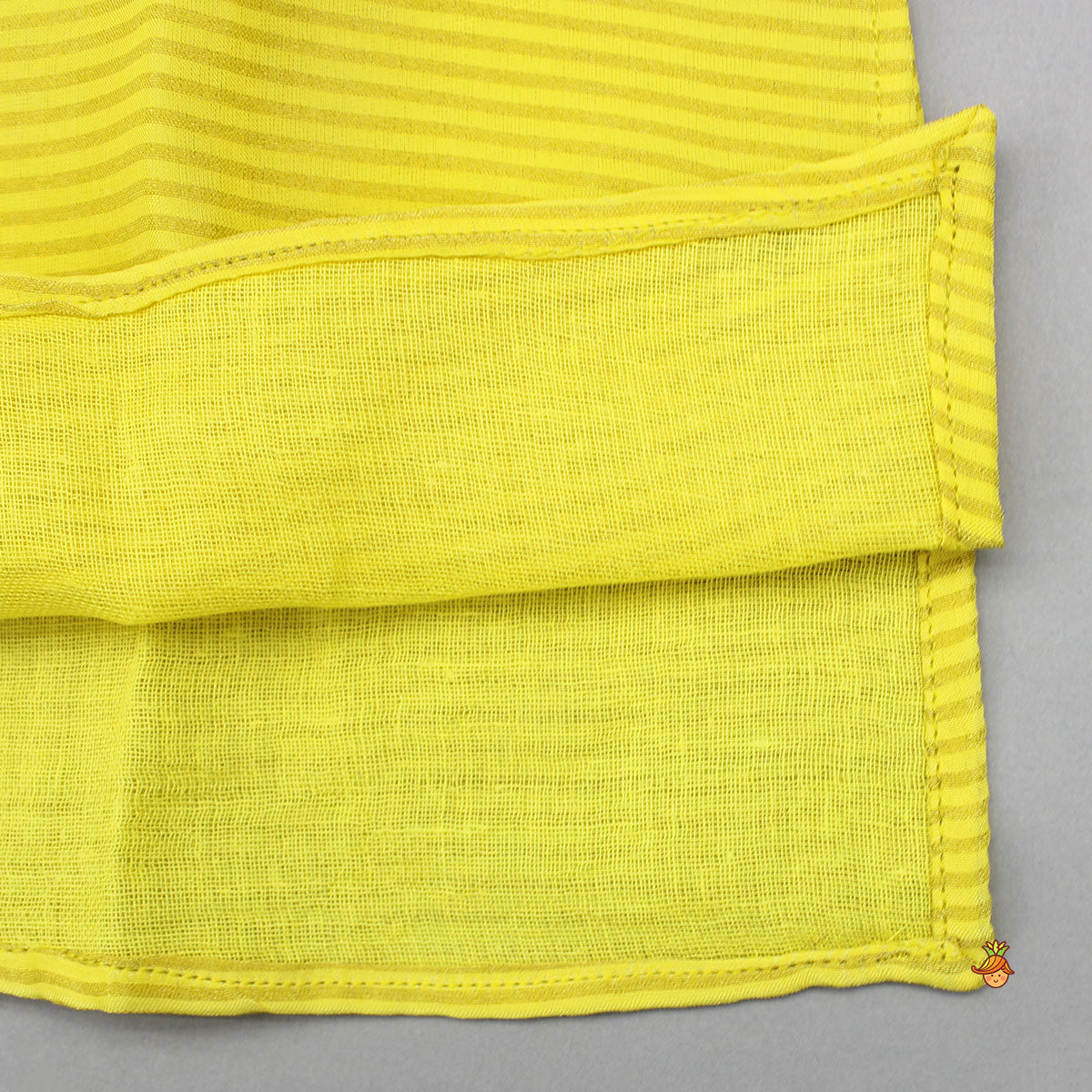 Yellow Gota Work Kurta With Churidar And Jacket