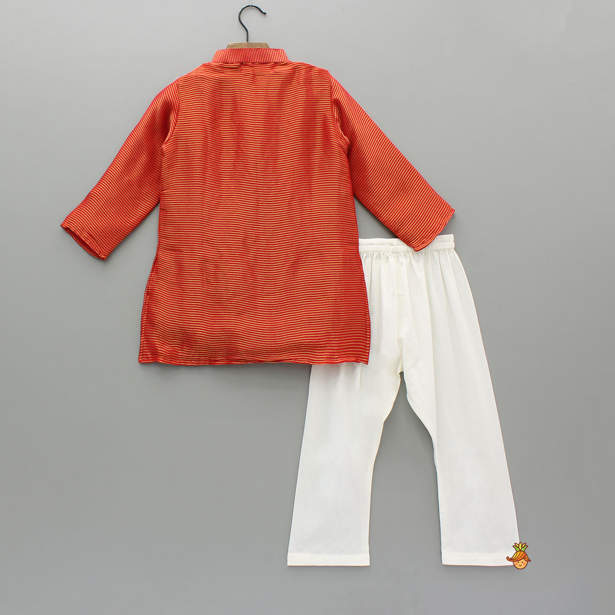 Red Gota Work Kurta With Churidar