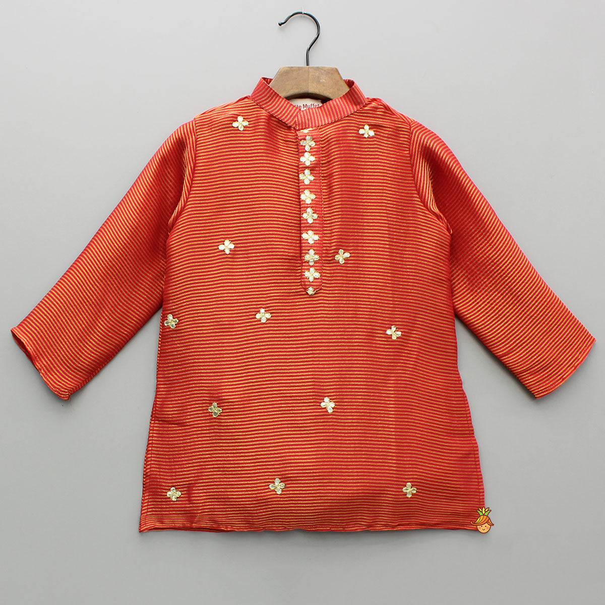 Red Gota Work Kurta With Churidar