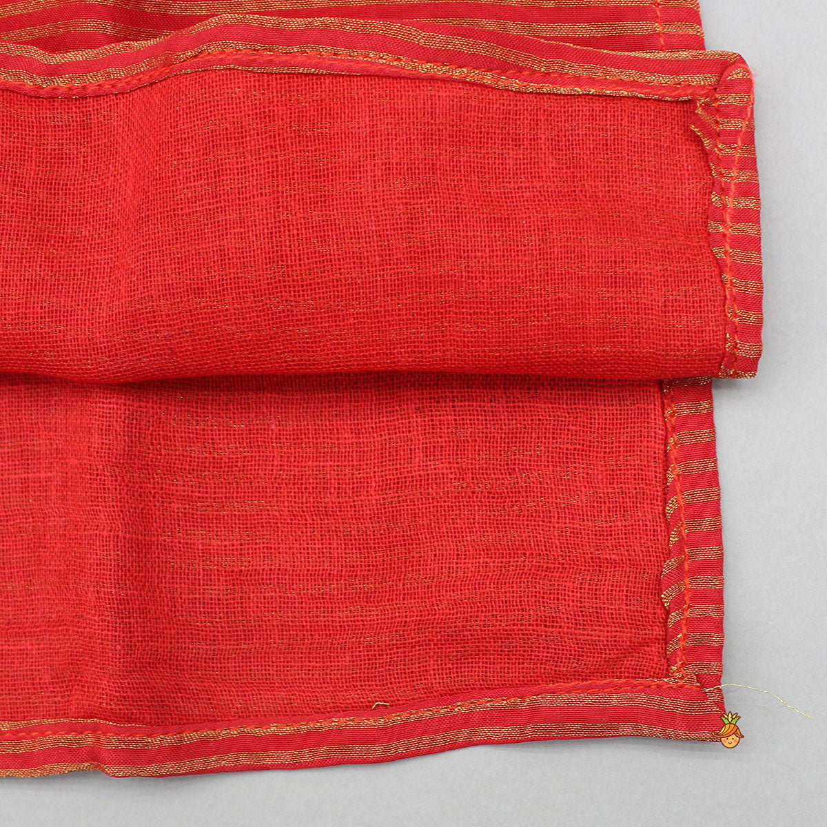 Red Gota Work Kurta With Churidar