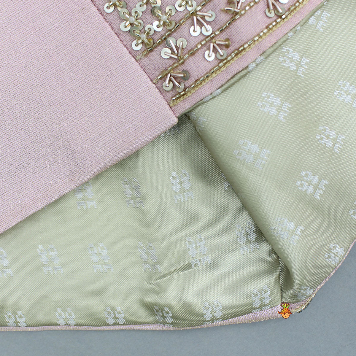 Pink Silk Kurta With Shimmery Pink Front Open Embroidered Jacket And Churidar