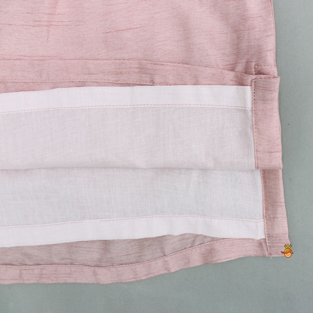 Pink Silk Kurta With Shimmery Pink Front Open Embroidered Jacket And Churidar