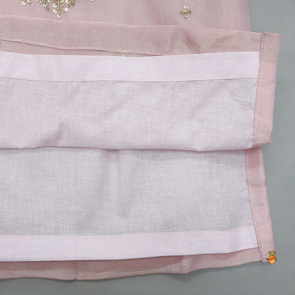 Shimmery Faux Mirror Embroidered Silk Kurta With Churidar