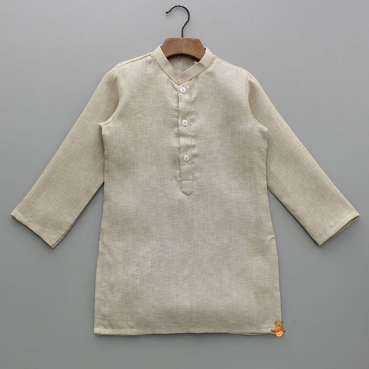 Beige Kurta With Floral Sequin Embroidered Jacket And Pyjama
