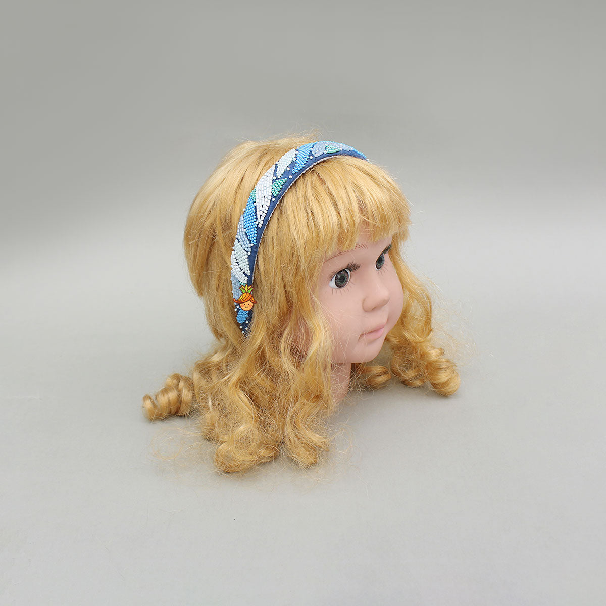 Charming Multicolour Beaded Blue Hairband