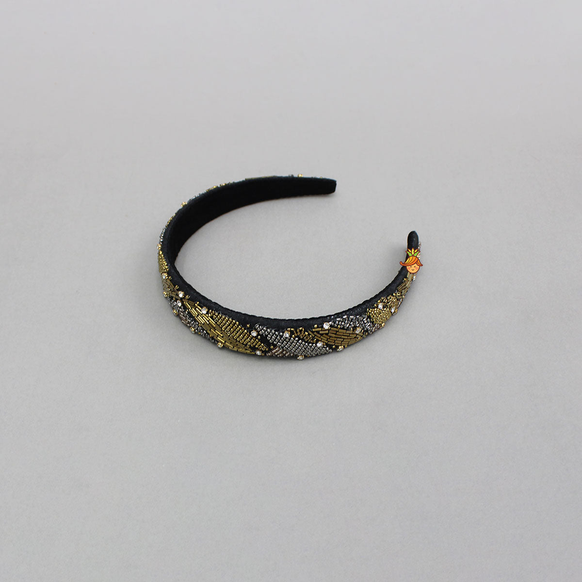 Black Beaded Stunning Hand Embroidered Hairband