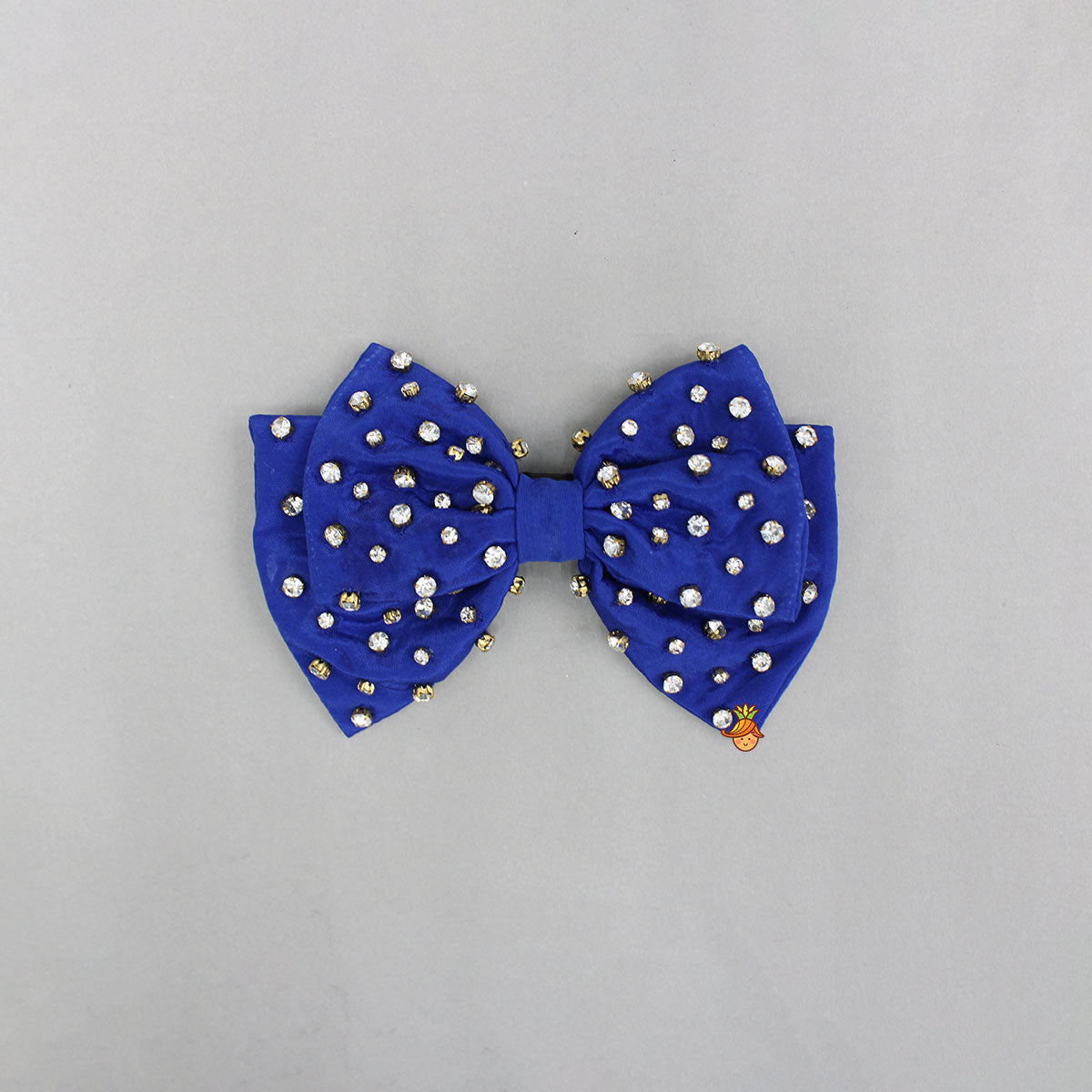 Royal Blue Studded Double Bow Hair Clip
