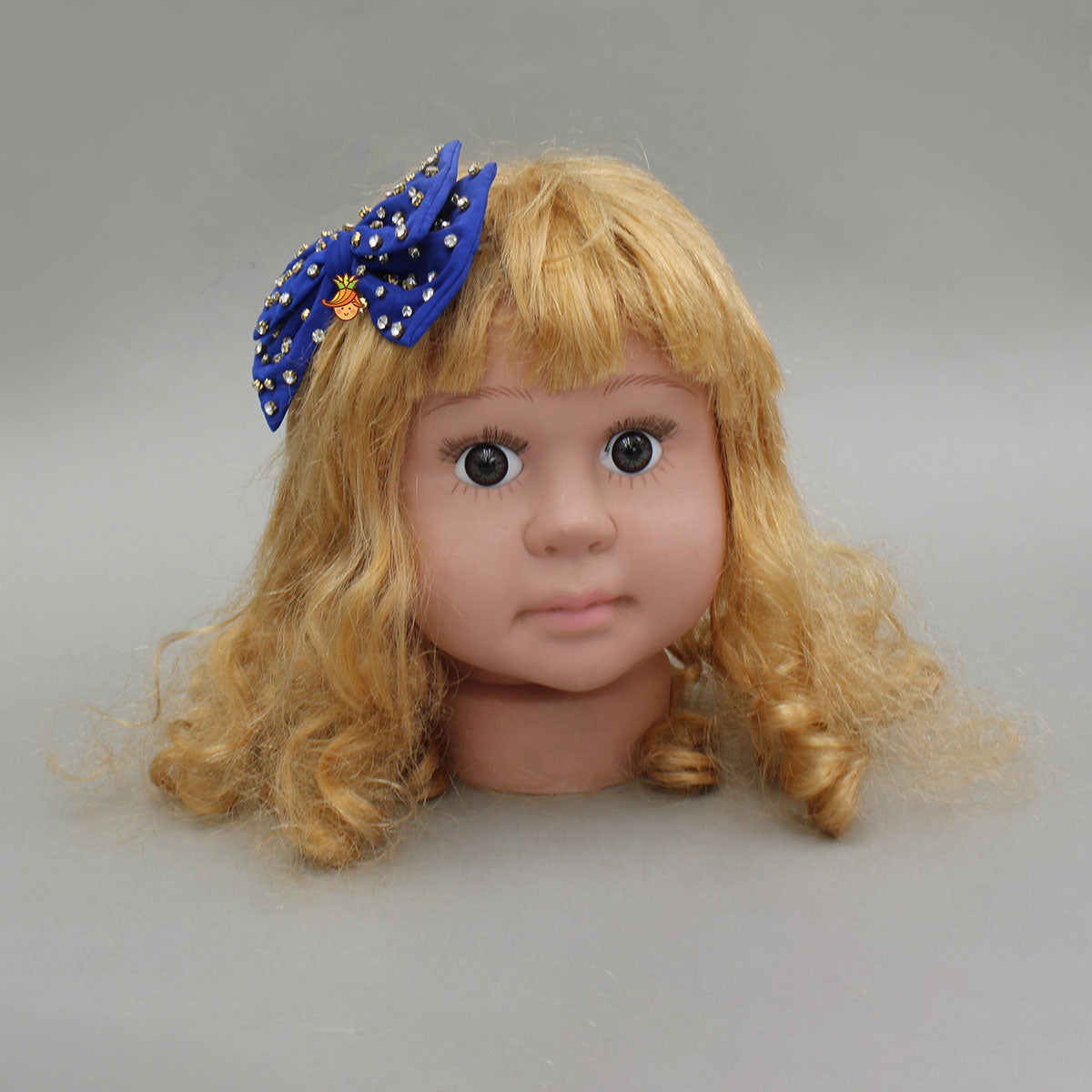 Royal Blue Studded Double Bow Hair Clip