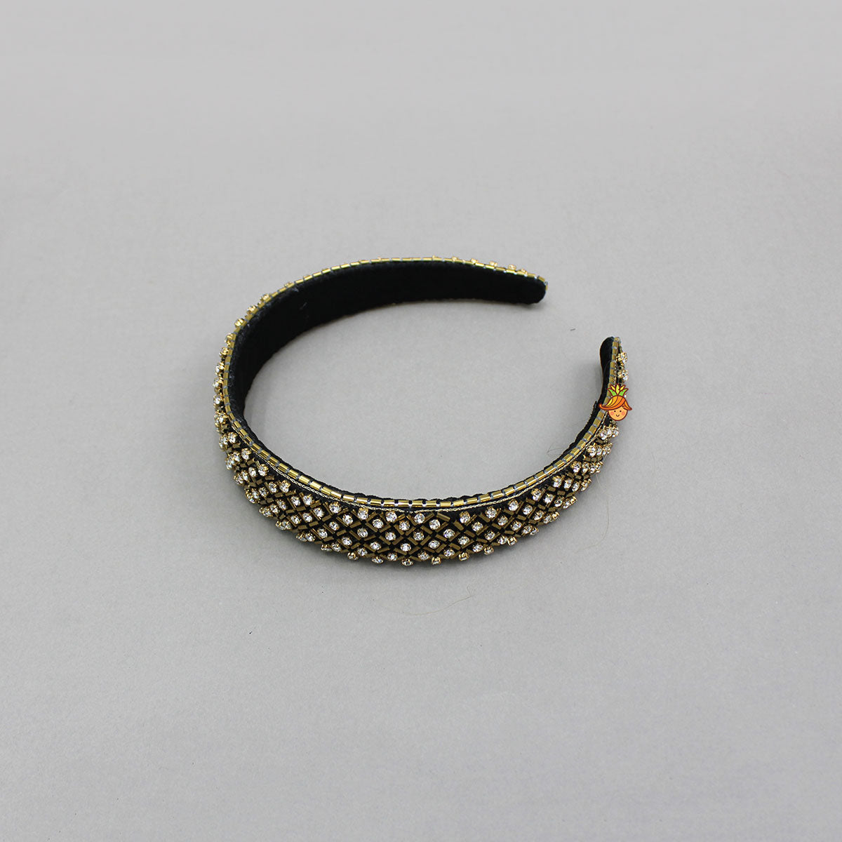Beautiful Black Hand Embroidered Shiny Hair Band