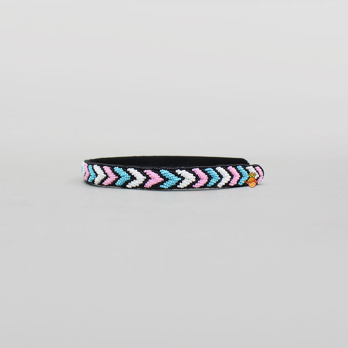 Elegant Pastel Chevron Beaded Black Hairband - Main Image