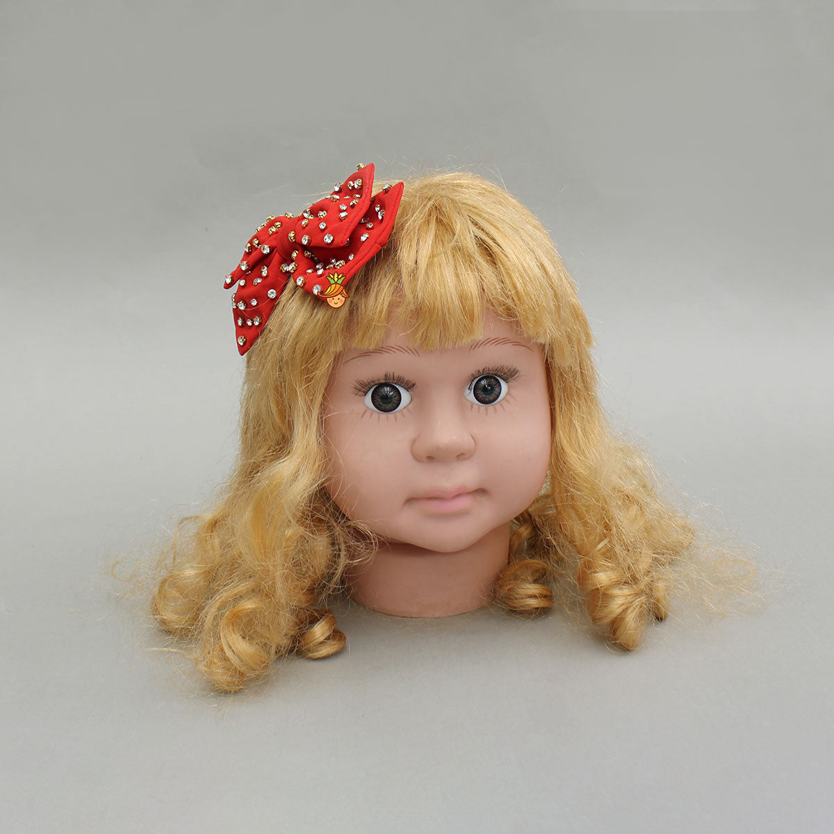 Pretty Red Studded Double Bow Hair Clip