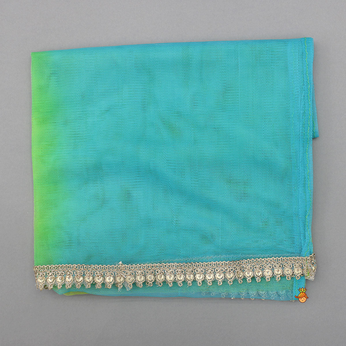 Leheriya And Bandhani Printed Green Kurti With Sharara And Dual-Tone Dupatta