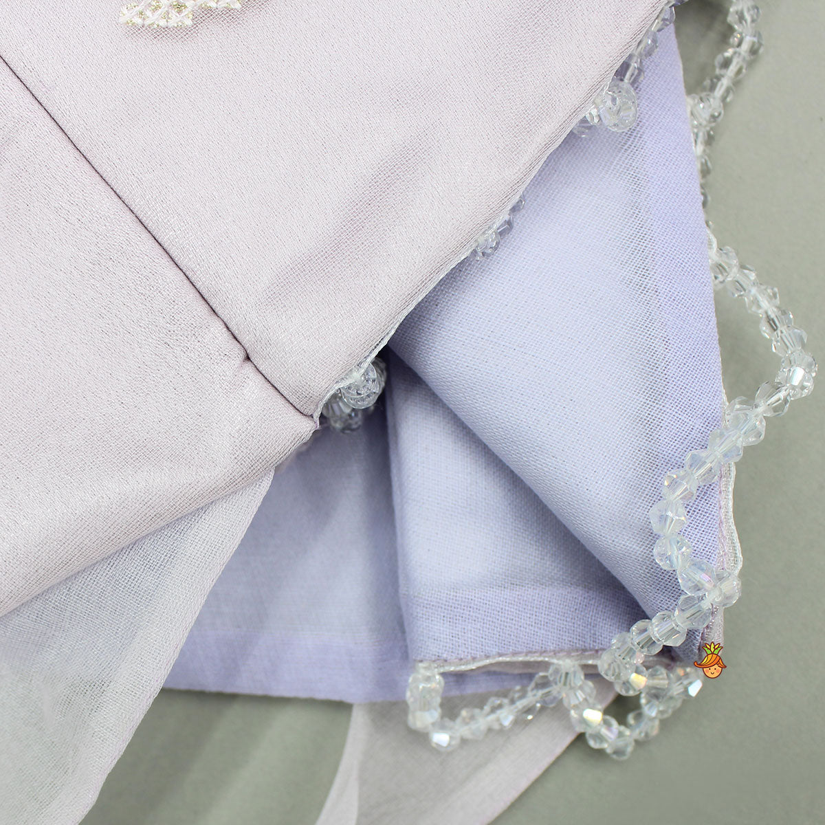 Lilac Organza Crop Top With Lehenga