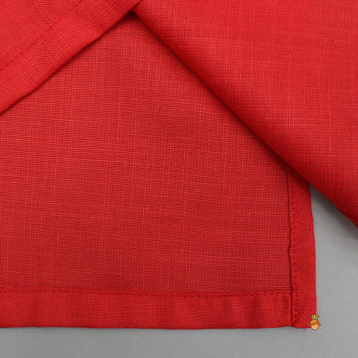 Red Kurta With Printed Multicolour Jacket And Pyjama