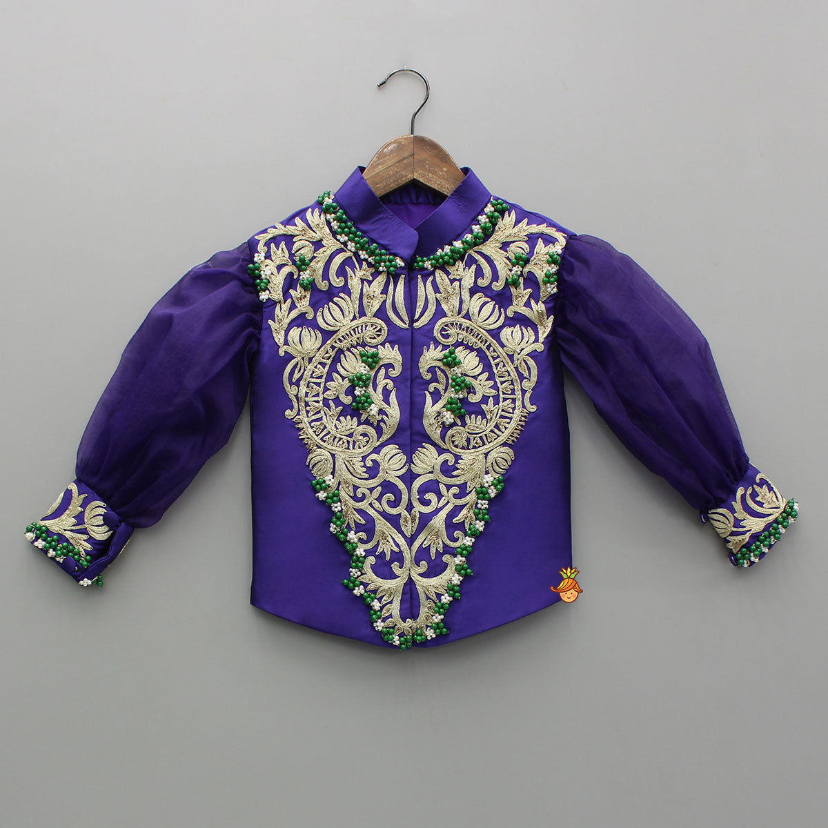 Stunning Embroidered Purple Embellished Top With Palazzo