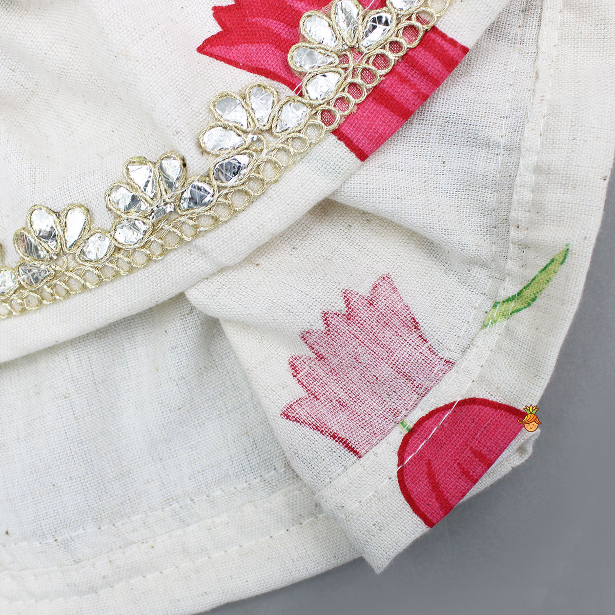 Red Tulip Printed Strappy Peplum Kurti With Printed Sharara And Red Dupatta