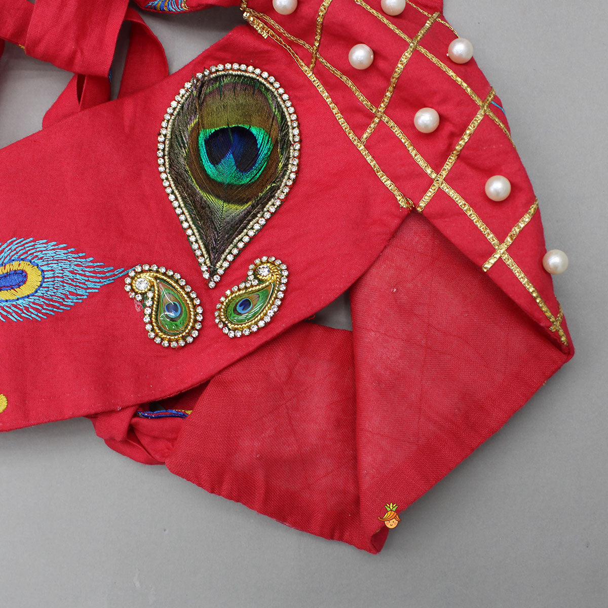 Mor Pankh Embroidered Red Stylish Top And Lehenga