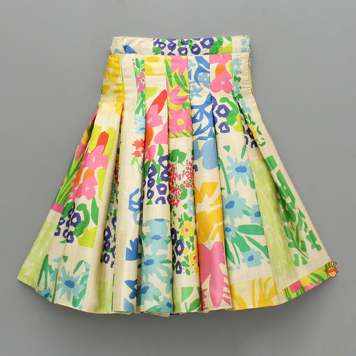 Embroidered Waist Coat Style Top With Skirt Style Lehenga And Bow Hair Clip