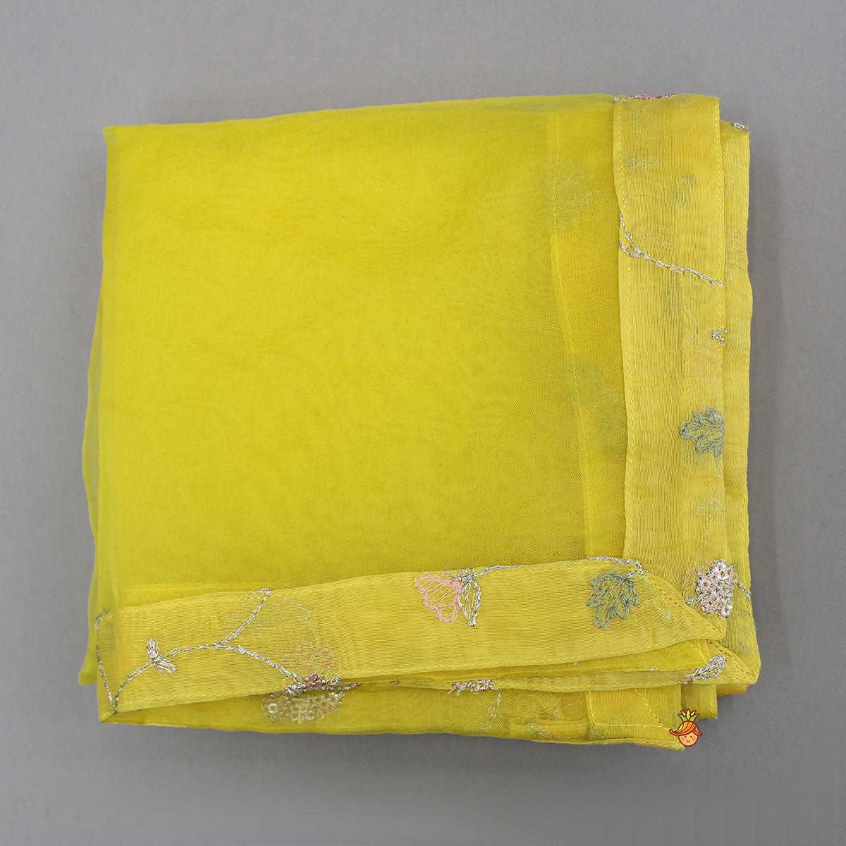 Yellow Sequin Embroidered Sleeveless Kurti With Dhoti And Dupatta