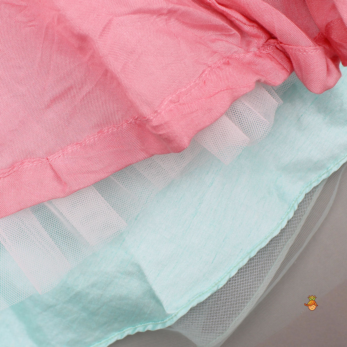 Beautiful Ombre Ruffled Gown With Butterfly Embellishments