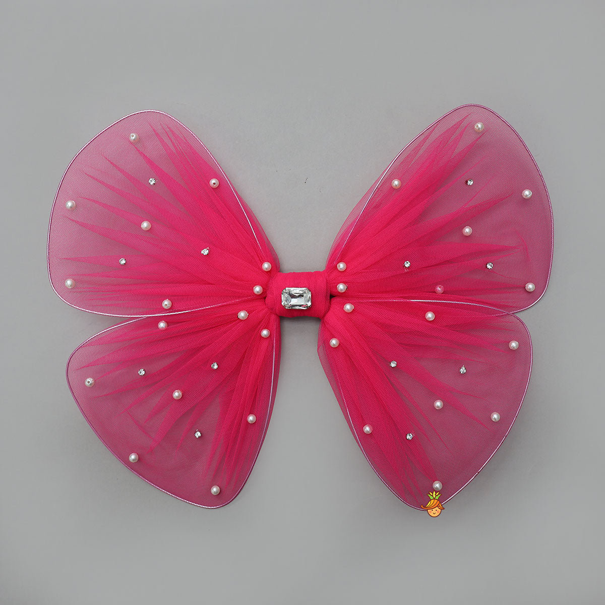 Flower Adorned Dress With Detachable Butterfly Wings