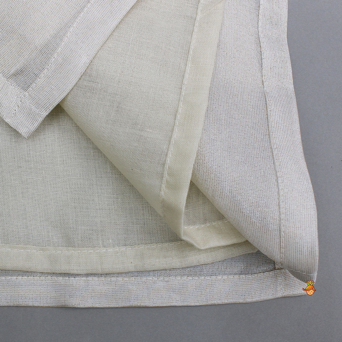 Shimmery Ivory Kurta With Front Open Gota Embroidered Jacket And Pyjama