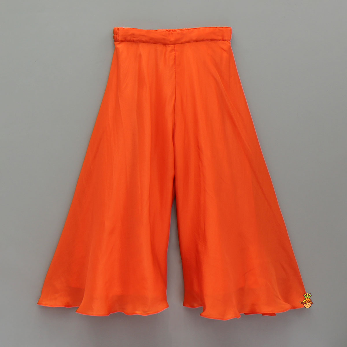 Orange Strappy Kurti With Palazzo And Dupatta