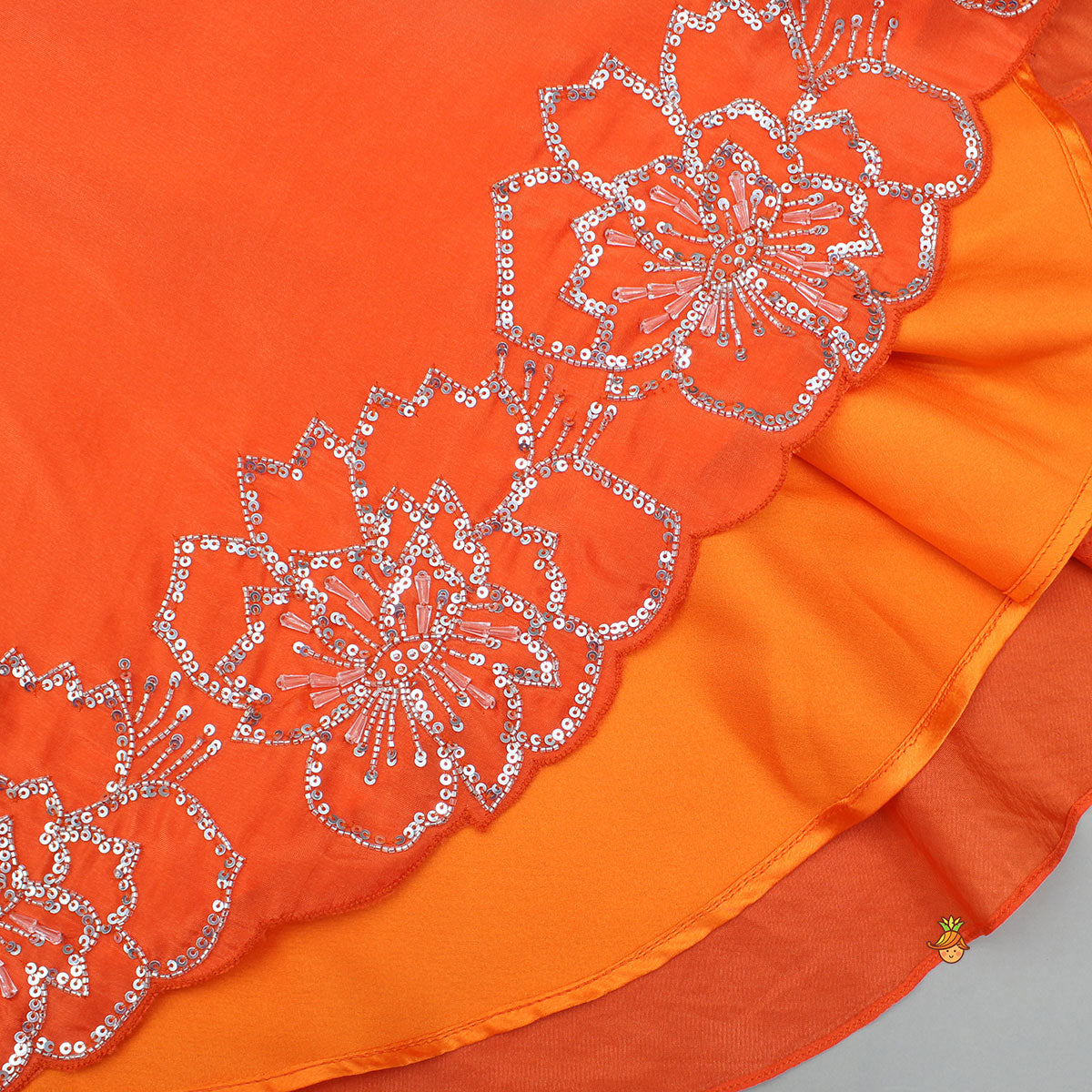 Orange Strappy Kurti With Palazzo And Dupatta