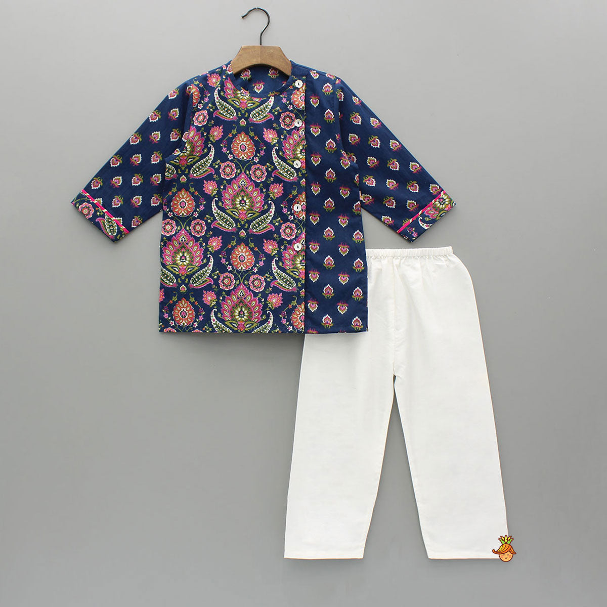 Blue Printed Stylish Kurta And Pyjama